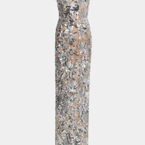 Gown Dahlia Strapless con Bordado Floral en Lentejuelas