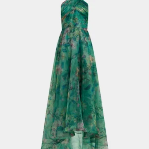 Luana Vestido Halter de Organdí con Estampado Floral