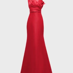 Strapless Pleated Trumpet Gown