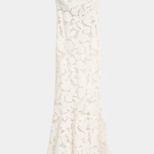 Valletta Vestido Maxi Strapless de Encaje Floral